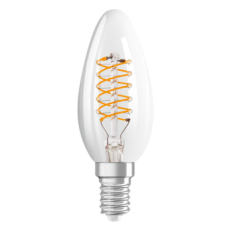 Dekorativní LED žárovka B35 svíčka E14 4,8W = 40W 470lm 2700K teplá bílá 320° Filament Dimmable Vintage 1906 Osram