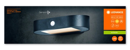 Nástěnné svítidlo fasádní nástěnné svítidlo 4W 3000K ENDURA Style Solar Oval S Wall Sensor LEDVANCE