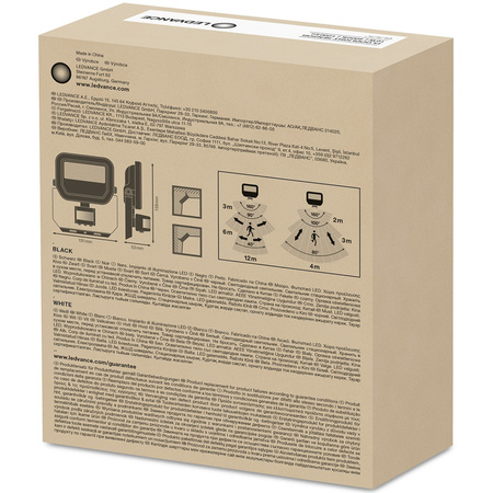 LED reflektor 10W 1200lm 4000K IP65 černý se senzorem pohybu a soumraku LEDVANCE Floodlight