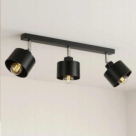 Spot Tuba Stropní svítidlo Reflektor Halogenové svítidlo 3x E27 Pohyblivé Černá Elza Masterled