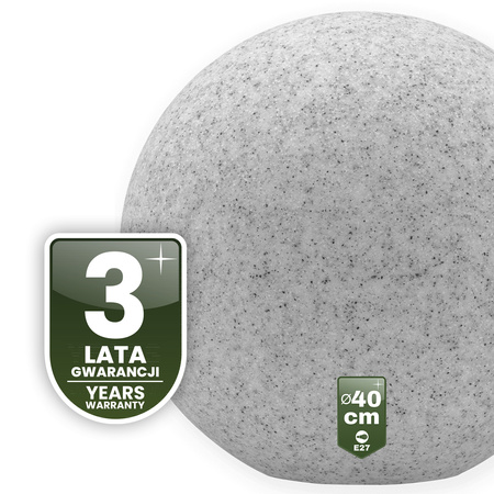 Venkovní lampa E27, KAMENNÁ KOULE LED IP65 40cm LUMILKULA LUMILED