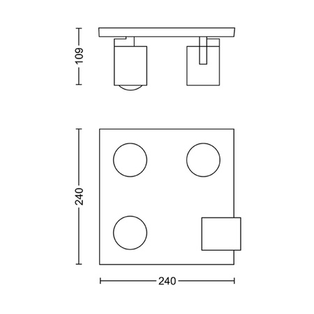 Stropní svítidlo LED RUNNER 4x GU10 Reflektor pohyblivé svítidlo černé PHILIPS