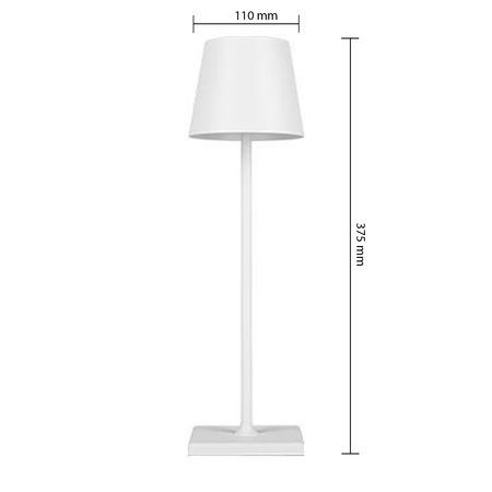 LED stolní lampa 3W 200lm 4000K neutrální bílá dobíjecí školní noční světlo stmívatelná vypínač bílý Solio Masterled