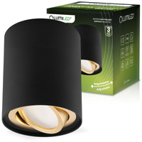 Povrchová montáž HALOGEN Spot Tuba Movable AMAT-M GU10 Round Black-Gold 84mm LUMILED