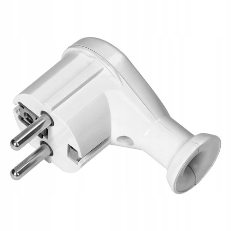 Elektrická zástrčka šikmá 2P+Z UNI-SCHUKO Zástrčka s uzemněním Bílá ORNO