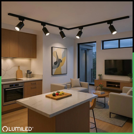 Sada sběrnicového osvětlení 1m + 4x SAGI GU10 Black Gold LUMILED Buslight