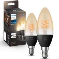 2PAK LED žárovka E14 B40 4,5W 2100K teplé vlákno PHILIPS HUE White Bluetooth Zigbee