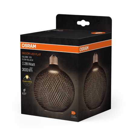 Dekorativní LED žárovka E27 3,5W = 28W 300lm 2700K Warm 100° Decor Osram