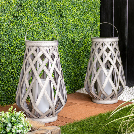 Zahradní lampa LED solární lucerna Závěsná lucerna 45cm IP44 šedá