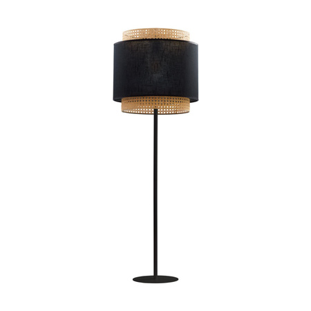 BOHO BLACK Ratanová stojací lampa Black Boho Style 145cm E27 5568 TK Lighting