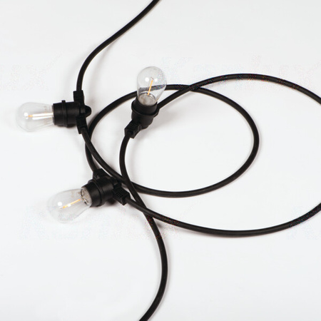 Venkovní zahradní girlanda světelný řetěz GRL 10xE27 IP44 11m černá Kanlux