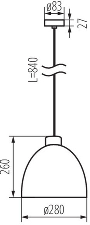OGIVA E27 šedé stropní závěsné svítidlo 113cm Kanlux
