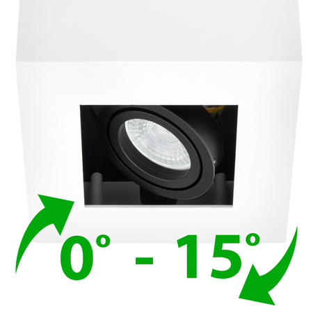 Povrchové Halogenové svítidlo GU10, SPOT Nastavitelná Čtvercová Bílá AURI LUMILED