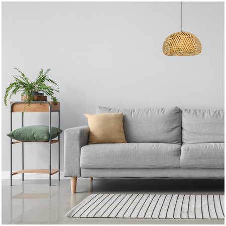 Bambusová dekorativní závěsná lampa E27 Boho Baku Kobi