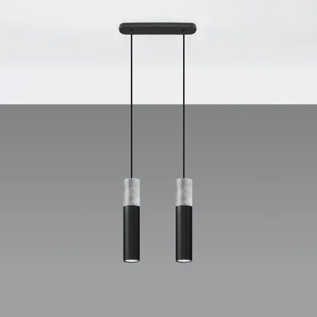 LED závěsné stropní svítidlo BORGIO 2xGU10 Black SOLLUX