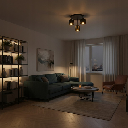 Nástěnná objímka E27 pro povrchovou montáž kulatá černá Elza Masterled