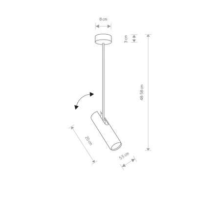 EYE SUPER 6502 Nowodvorski Stropní lampa Černá GU10 Závěsné Stínidlo Pohyblivé Stínidlo Ocelové 56 cm Minimalistické