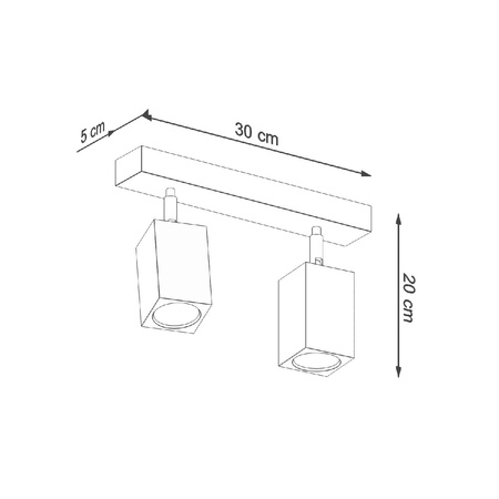 Stropní svítidlo KEKE 2xGU10 Reflektorové halogenové svítidlo 30cm Dub SOLLUX