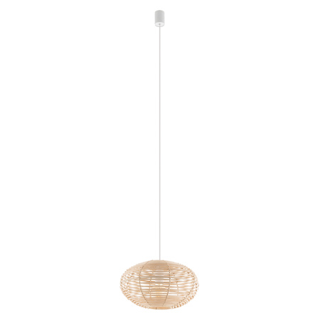 E27 Bílá skandinávská závěsná stropní lampa RATTAN S 11153 Nowodvorski