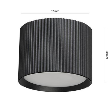 Halogenová trubice s reflektorem pro povrchovou montáž Spot GX53 Round Black Gisele Masterled