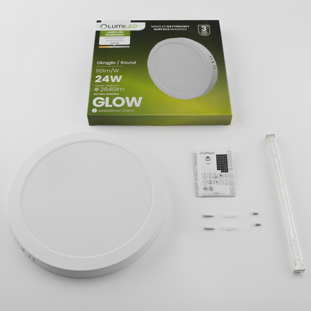 LED stropní svítidlo pro povrchovou montáž 24W Kruhové 4000K GLOW White LUMILED
