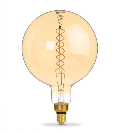 LED žárovka E27 G200 Sphere 8W = 42W 500lm 1800K teplá bílá 360° FILAMENT Amber Dimmable Videx