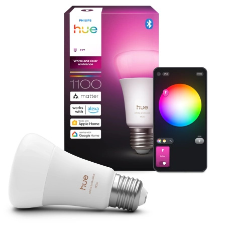 LED žárovka E27 A60 8,1W = 75W 1100lm 1800-20000K CCT + RGB SMART Smart Bluetooth ZigBee White and Color Ambiance Philips HUE