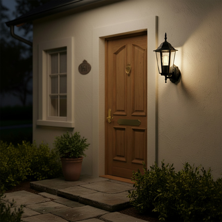 Zahradní nástěnná lampa lucerna E27, Černá BELLIS LUMILED