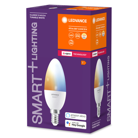 E14 B40 4.9W 470lm CCT LEDVANCE SMART+ ZigBee stmívatelná LED žárovka