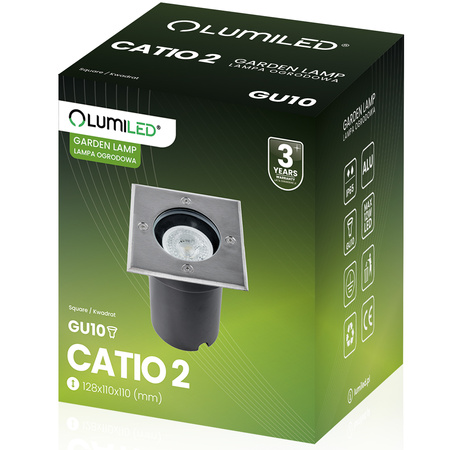 Venkovní osvětlení GU10, IP65 IK09 Čtvercová CATIO 2 LUMILED