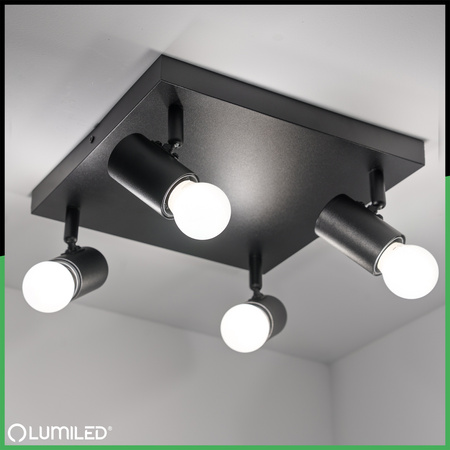 Stropní svítidlo Plafond SPOT TUBA Reflektor Halogenové svítidlo 4x E27 GLASA LUMILED