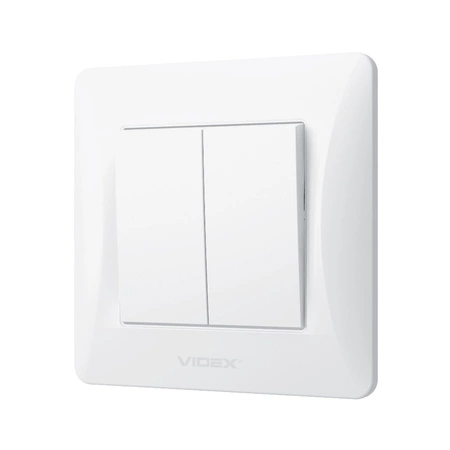 2gangový 2cestný spínač 10A Povrchová montáž BINERA VIDEX Bílá