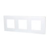 SKLENĚNÝ rámeček na zásuvku. bílý. trojitý