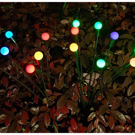 Solární zahradní lampa LED TULIO poháněná dekorativními foukacími koulemi RGB LUMILED