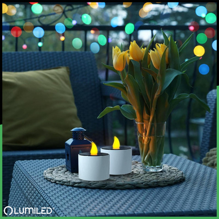 4x Solární zahradní LED, lampa Svíčka Plamen 3000K IP44 FERO LUMILED