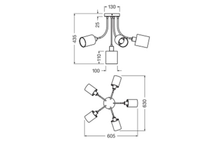 Dekorativní bodové stropní svítidlo E14 Multicolour Decor Ledvance