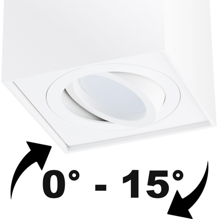 Povrchové Halogenové svítidlo GU10, SPOT TUBA 115mm Nastavitelná Čtvercová Bílá AMAT-L LUMILED