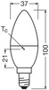 LED žárovka B37 Candle E14 4,9W = 40W 470lm 2700K Warm CRI>97 200° CLASSIC Osram