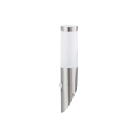 Zahradní LED nástěnné svítidlo TORCH E27 IP44 s pohybovým senzorem White Inox RABALUX