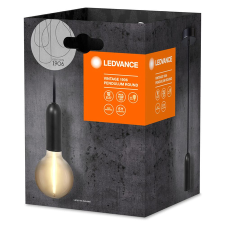 E27 závěsné stropní svítidlo černé Vintage 1906 kyvadlo Ledvance