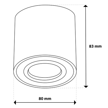 Povrchová montáž HALOGENOVÉ Spot Tuba Pevná EGIO GU10 LUMILED Kulatá IP44 Černá 83mm