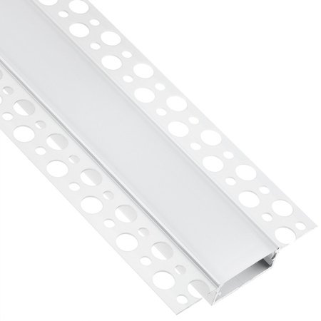 Podhledový Architektonický Hliníkový XL Profil Typ P pro LED do Sádrokartonových Desek, 2m + Mléčná Krytka LUMILED