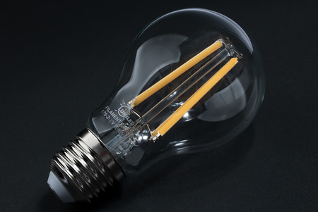 Žárovka LED E27, A60 7W = 60W 770lm 4000K Neutrální bílá 360° Filament LUMILED