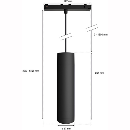 LED Perifo Black 5,2W CCT RGB Philips HUE Bluetooth závěsné stropní světlo