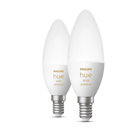 2PAK LED žárovka svíčka E14 B39 4W CCT PHILIPS HUE White & Ambiance Bluetooth Zigbee