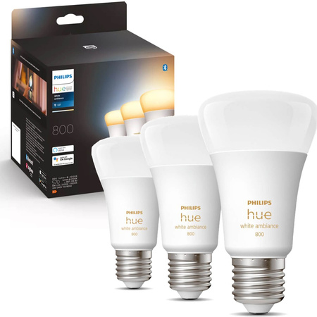 3PAK LED žárovka E27 A60 6W CCT PHILIPS HUE White & Ambiance Bluetooth Zigbee