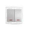 Dvoucestný spínač s osvětlením 10A Square Silver LOGI Kanlux