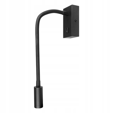 Nástěnná LED lampa Flexibilní nástěnná lampa na čtení LEO 3W 4000K Černá