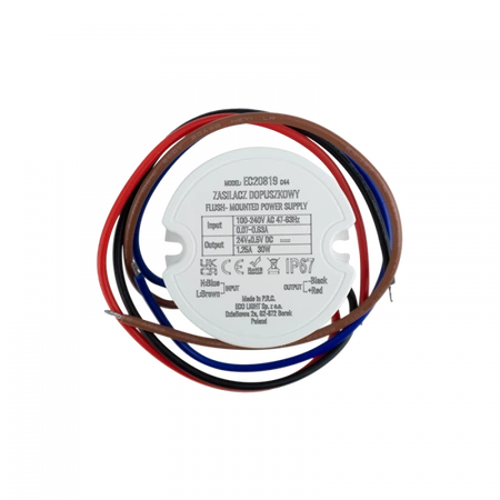 Vstupní napájecí zdroj FI60 pro LED pásky 30W 24V 1,25A Hermetický IP67 Ecolight