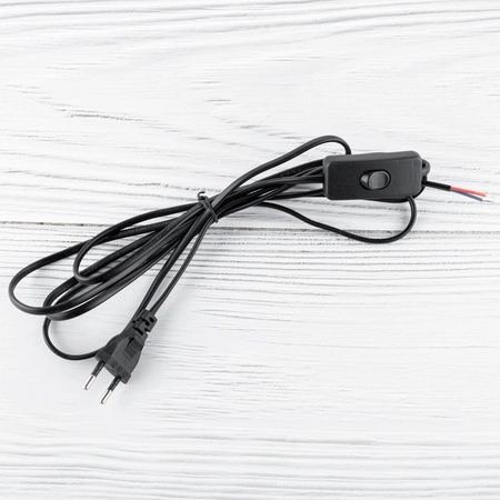 Připojovací kabel s kolébkovým přepínačem 2.5m, 2x0.5 Černá LUMILED